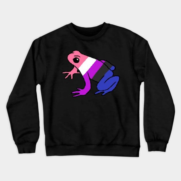 Pixel Genderfluid Frog Crewneck Sweatshirt by whizz0